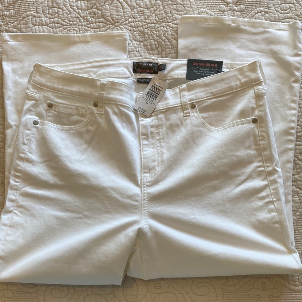 Torrid White Flare & Wide Leg Jeans